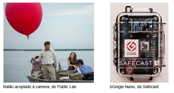 Dispositivos DIY do Public Lab e da Safecast